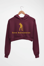 Load image into Gallery viewer, Seve Ballesteros Golf Crop HOODIE FOR WOMEN-Maroon-Ektarfa.online
