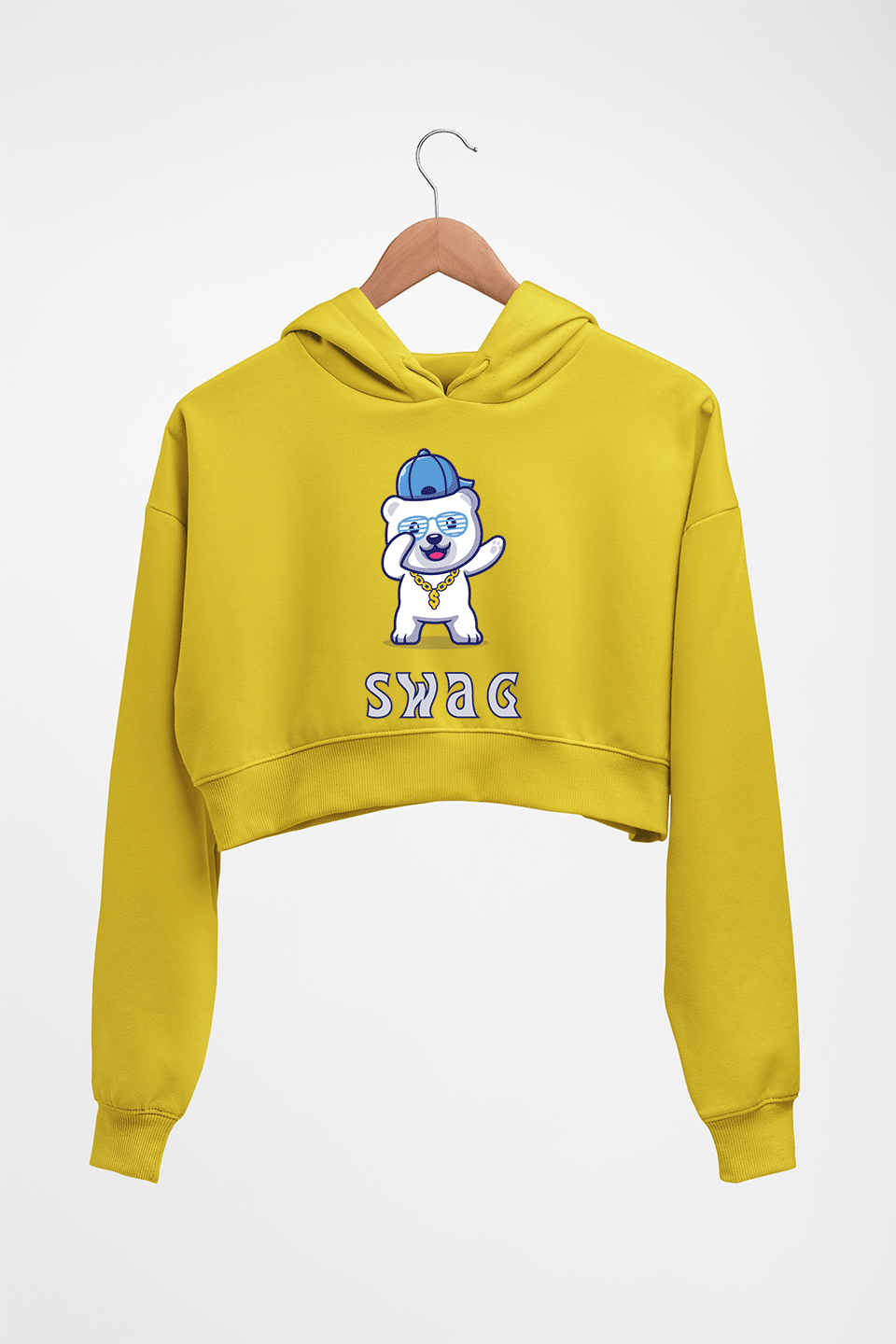 Swag Crop HOODIE FOR WOMEN-Mustard Yellow-Ektarfa.online
