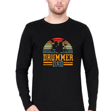 Load image into Gallery viewer, Drummer Dad Full Sleeves T-Shirt for Men-Black-Ektarfa.online
