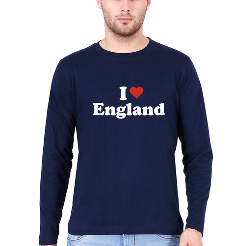 I Love England T Full Sleeves T-Shirt for Men-Navy Blue-Ektarfa.online