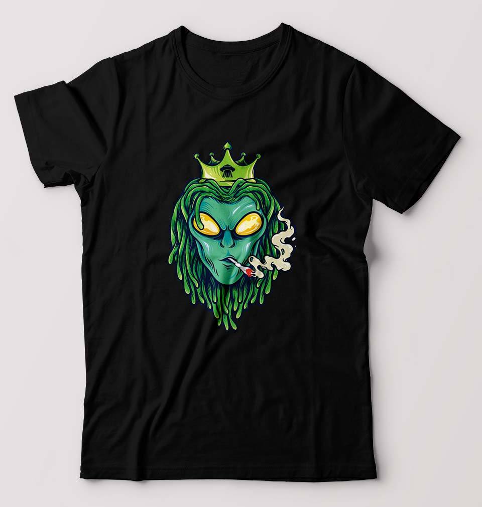Weed Monster T-Shirt for Men-S(38 Inches)-Black-Ektarfa.online