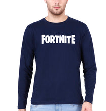 Load image into Gallery viewer, Fortnite Full Sleeves T-Shirt for Men-S(38 Inches)-Navy Blue-Ektarfa.online
