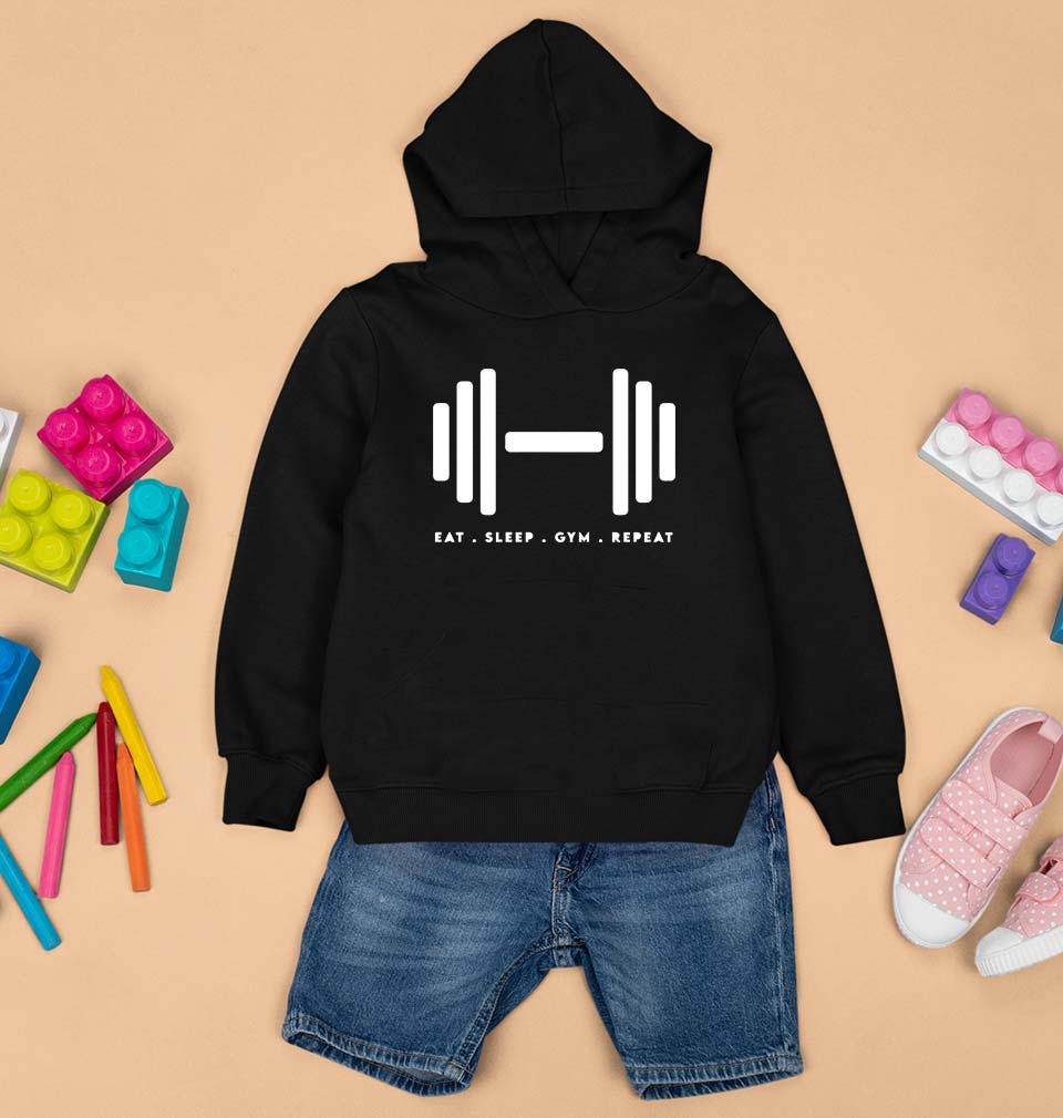 Gym Kids Hoodie for Boy/Girl-Black-Ektarfa.online