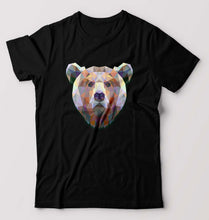 Load image into Gallery viewer, Bear T-Shirt for Men-S(38 Inches)-Black-Ektarfa.online
