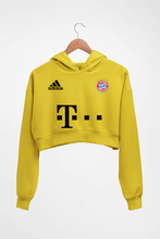 Load image into Gallery viewer, FC Bayern Munich 2021-22 Crop HOODIE FOR WOMEN-Mustard Yellow-Ektarfa.online
