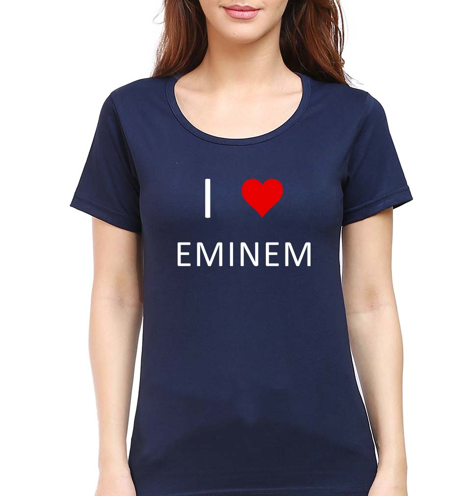 Eminem T-Shirt for Women-XS(32 Inches)-Navy Blue-Ektarfa.online