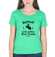 Load image into Gallery viewer, Hufflepuff Harry Potter T-Shirt for Women-Flag Green-Ektarfa.online
