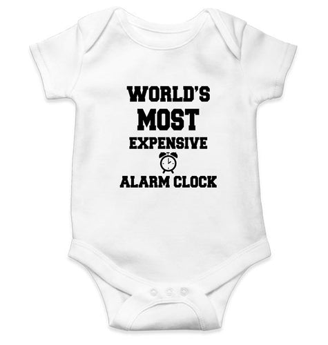 Expensive Alarm Clock Kids Romper For Baby Boy/Girl-0-5 Months(18 Inches)-White-Ektarfa.online