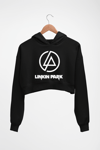Linkin Park Crop HOODIE FOR WOMEN-Black-Ektarfa.online