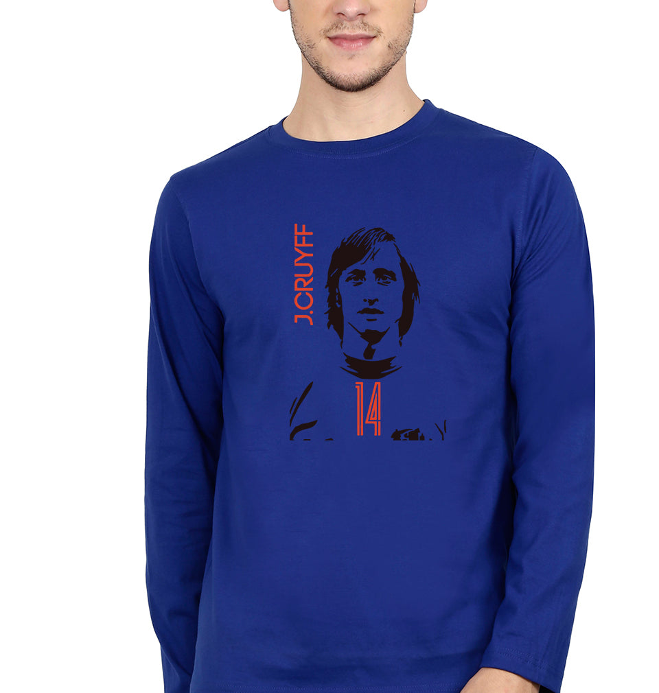 Johan Cruyff Full Sleeves T-Shirt for Men-S(38 Inches)-Royal Blue-Ektarfa.online