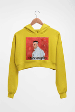 Load image into Gallery viewer, El Madrileño Crop HOODIE FOR WOMEN-Mustard Yellow-Ektarfa.online
