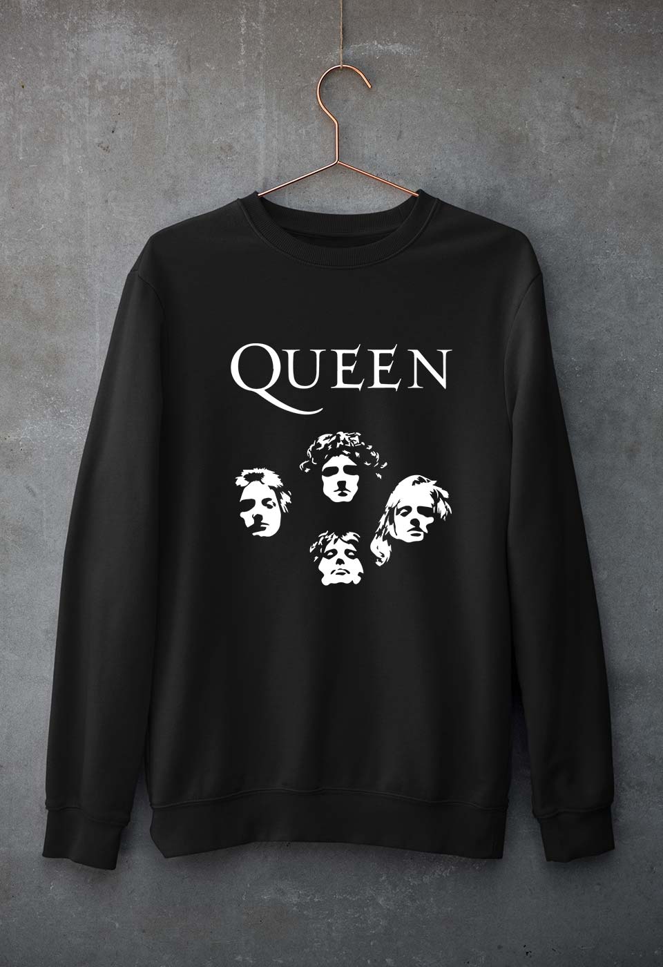 Queen Rock Band Unisex Sweatshirt for Men/Women-S(40 Inches)-Black-Ektarfa.online