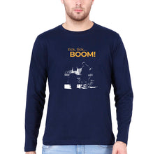 Load image into Gallery viewer, Tick Tick Boom Full Sleeves T-Shirt for Men-S(38 Inches)-Navy Blue-Ektarfa.online
