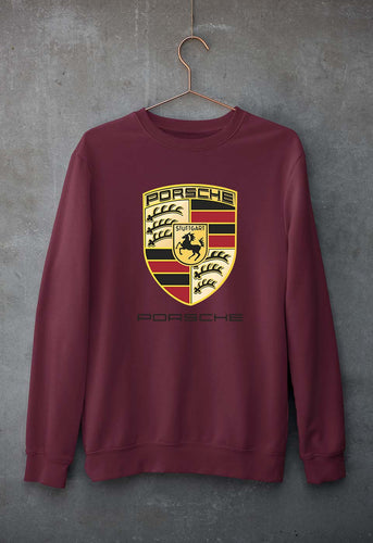 Porsche Logo Unisex Sweatshirt for Men/Women-Maroon-Ektarfa.online