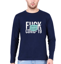 Load image into Gallery viewer, Fuck Covid Full Sleeves T-Shirt for Men-Navy Blue-Ektarfa.online
