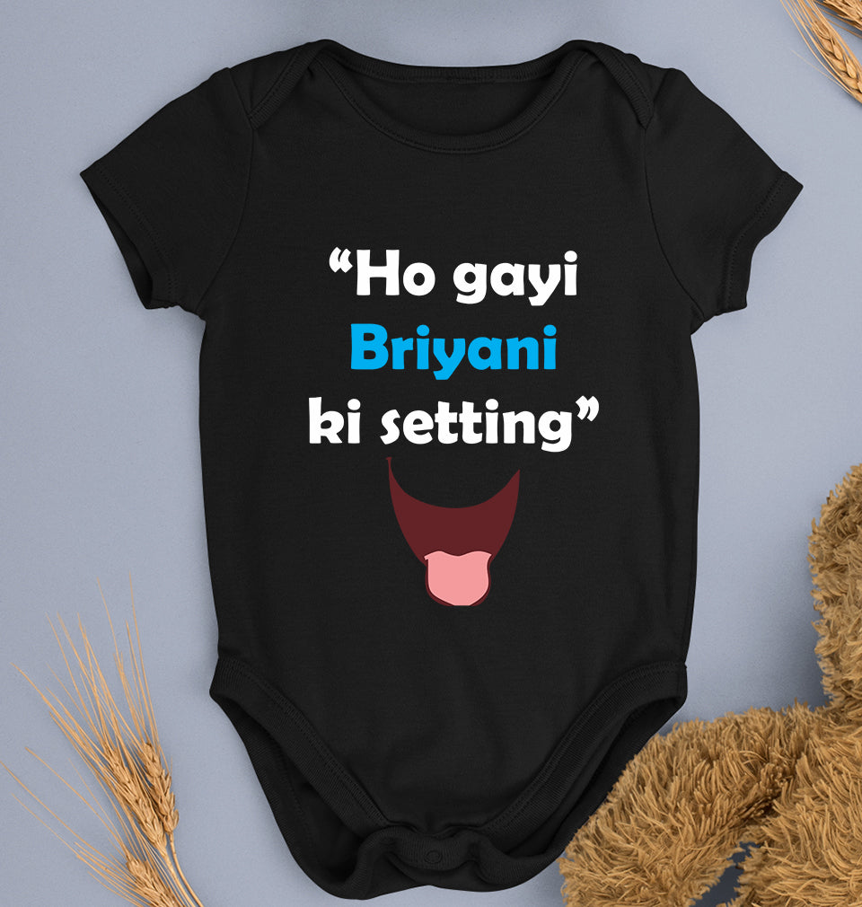 Biryani Kids Romper For Baby Boy/Girl-0-5 Months(18 Inches)-Black-Ektarfa.online