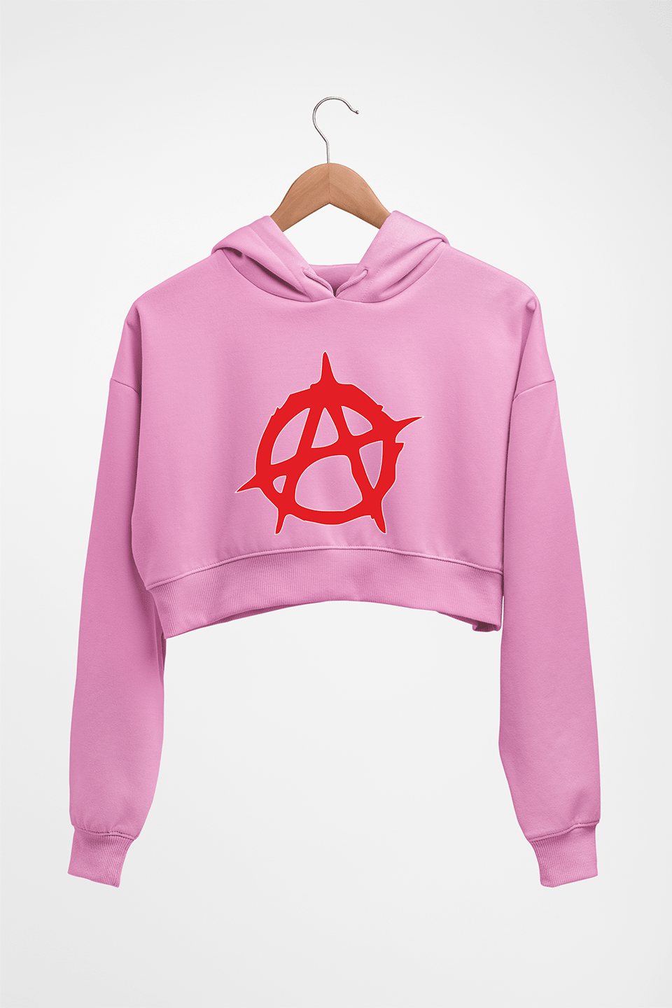 Anarchy Crop HOODIE FOR WOMEN-Light Baby Pink-Ektarfa.online