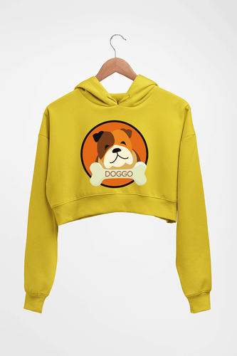 Dog Crop HOODIE FOR WOMEN-Mustard yellow-Ektarfa.online