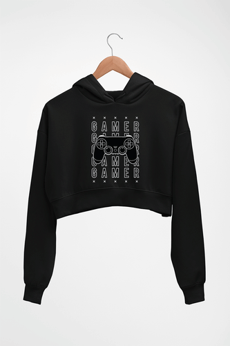 Geek Gamer Crop HOODIE FOR WOMEN-Black-Ektarfa.online