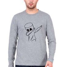 Load image into Gallery viewer, Dab Marshmello Full Sleeves T-Shirt for Men-Grey Melange-Ektarfa.online
