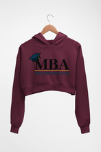 Load image into Gallery viewer, MBA Crop HOODIE FOR WOMEN-Maroon-Ektarfa.online
