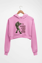 Load image into Gallery viewer, Guns N&#39; Roses Make Love Not War Crop HOODIE FOR WOMEN-Light Baby Pink-Ektarfa.online

