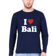 Load image into Gallery viewer, I Love Bali Full Sleeves T-Shirt for Men-Navy Blue-Ektarfa.online
