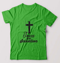 Load image into Gallery viewer, Jesus T-Shirt for Men-S(38 Inches)-flag green-Ektarfa.online

