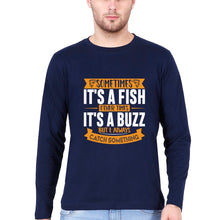 Load image into Gallery viewer, Fishing Full Sleeves T-Shirt for Men-Navy Blue-Ektarfa.online
