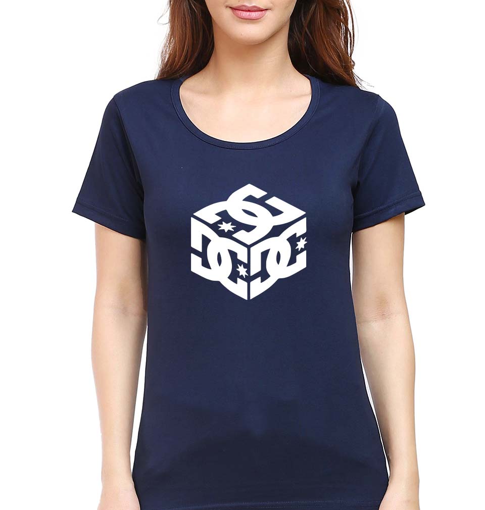 DC T-Shirt for Women-XS(32 Inches)-Navy Blue-Ektarfa.online