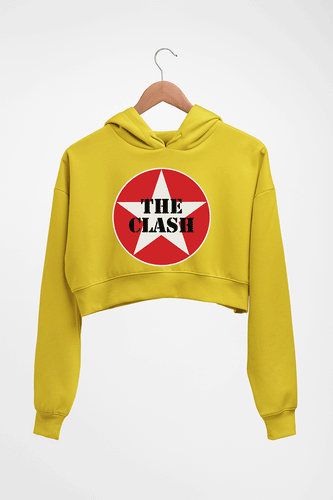 The Clash Crop HOODIE FOR WOMEN-Mustard Yellow-Ektarfa.online
