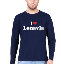 Load image into Gallery viewer, I Love Lonavla Full Sleeves T-Shirt for Men-Navy Blue-Ektarfa.online
