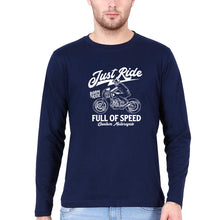 Load image into Gallery viewer, Motorcycle Full Sleeves T-Shirt for Men-Navy Blue-Ektarfa.online
