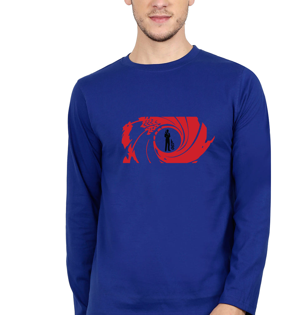 James Bond 007 Full Sleeves T-Shirt for Men-Royal Blue-Ektarfa.online