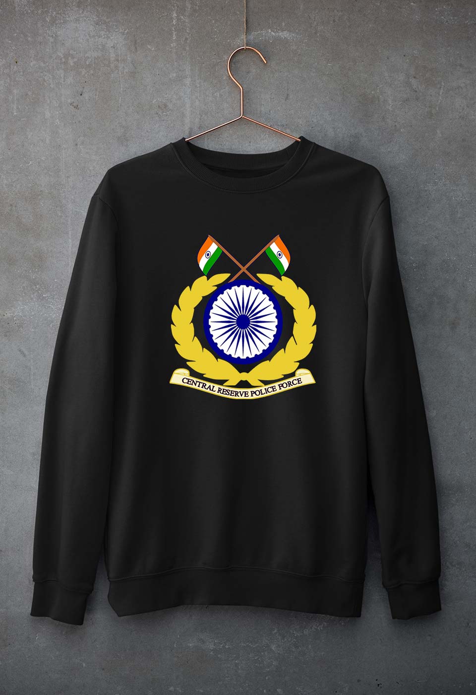 CRPF Unisex Sweatshirt for Men/Women-Black-Ektarfa.online