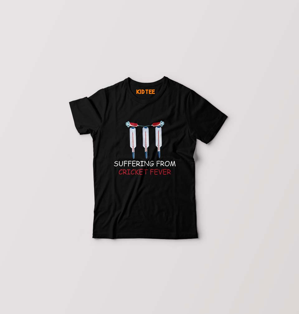 CRICKET Fever Kids T-Shirt for Boy/Girl-Black-Ektarfa.online