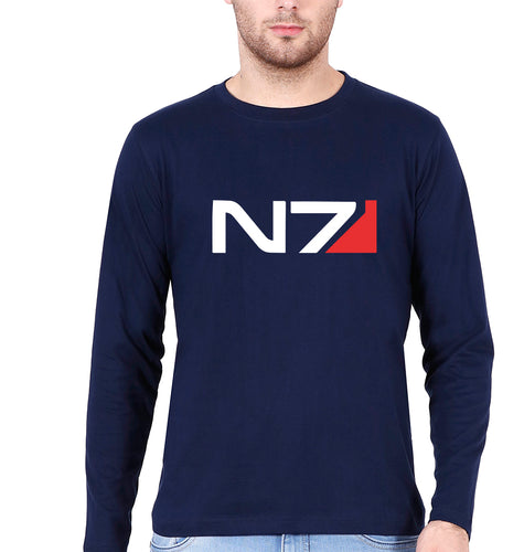 N7 Full Sleeves T-Shirt for Men-Navy Blue-Ektarfa.online