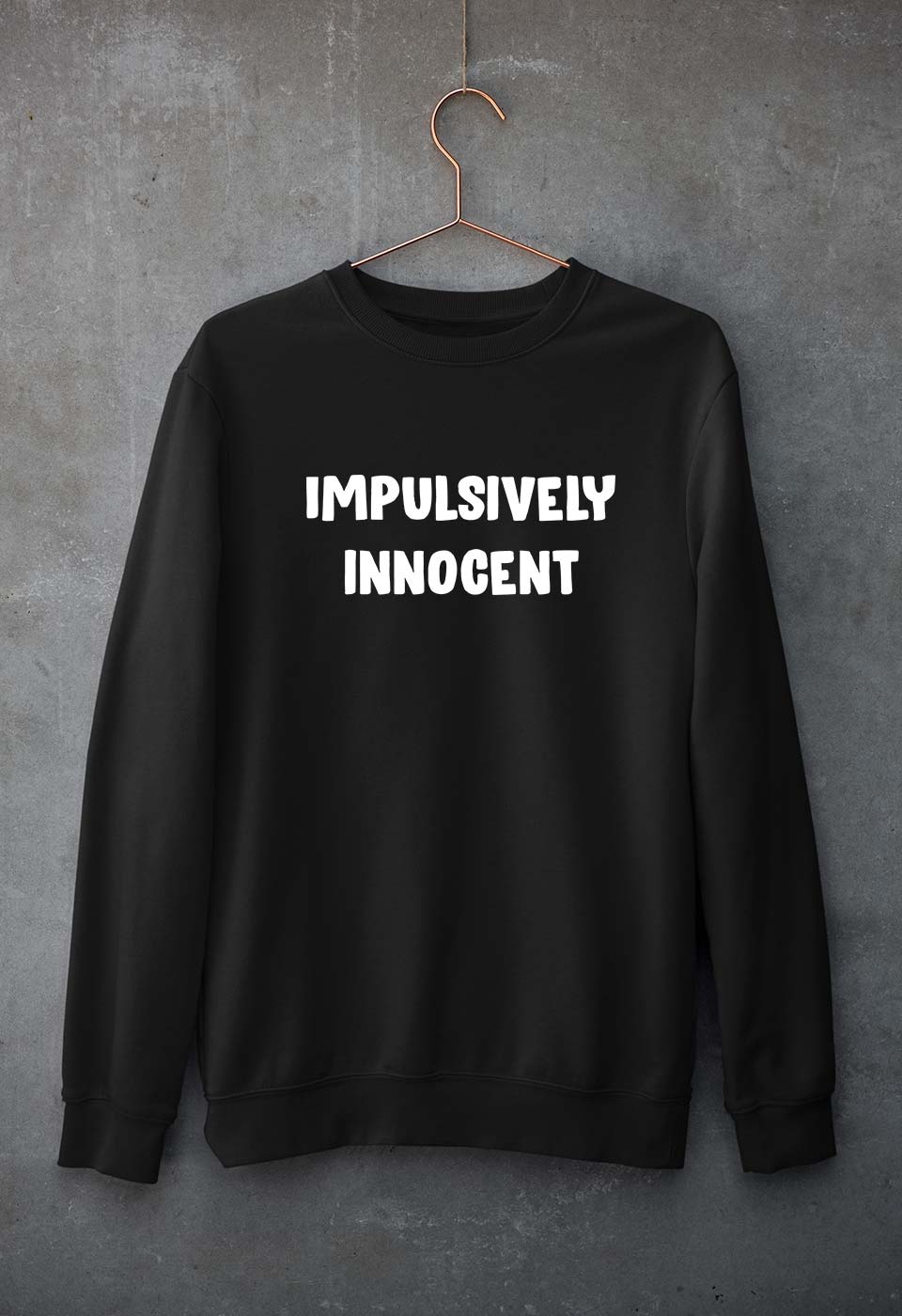 Impulsively Innocent Unisex Sweatshirt for Men/Women-S(40 Inches)-Black-Ektarfa.online