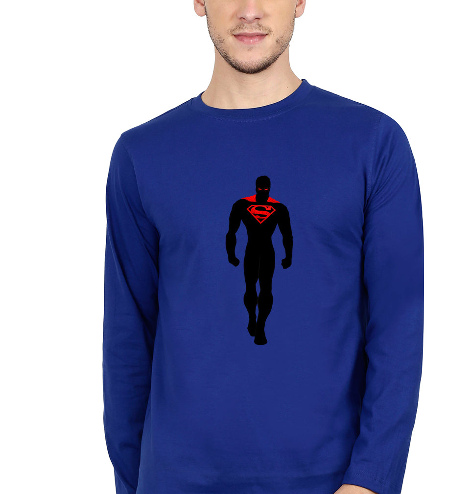Superman Superhero Full Sleeves T-Shirt for Men-Royal Blue-Ektarfa.online