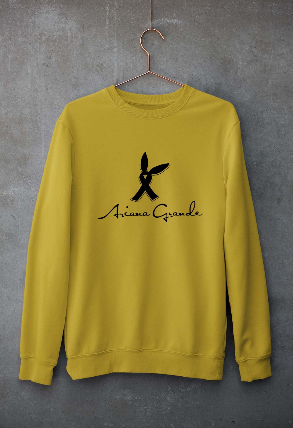 Ariana Grande Unisex Sweatshirt for Men/Women-S(40 Inches)-Mustard Yellow-Ektarfa.online