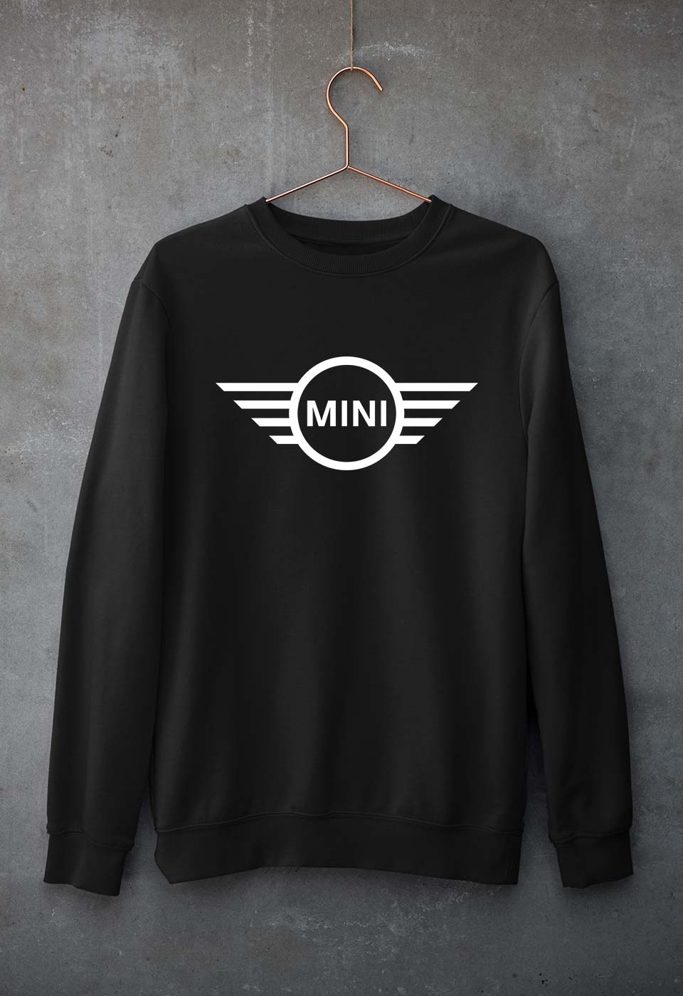 Mini Cooper Unisex Sweatshirt for Men/Women-S(40 Inches)-Black-Ektarfa.online