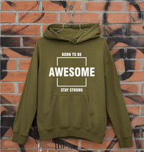 Load image into Gallery viewer, Born to be awsome Stay Strong Unisex Hoodie for Men/Women-S(40 Inches)-Olive Green-Ektarfa.online
