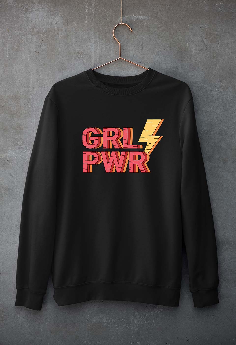 Feminist Girl Power Unisex Sweatshirt for Men/Women-S(40 Inches)-Black-Ektarfa.online