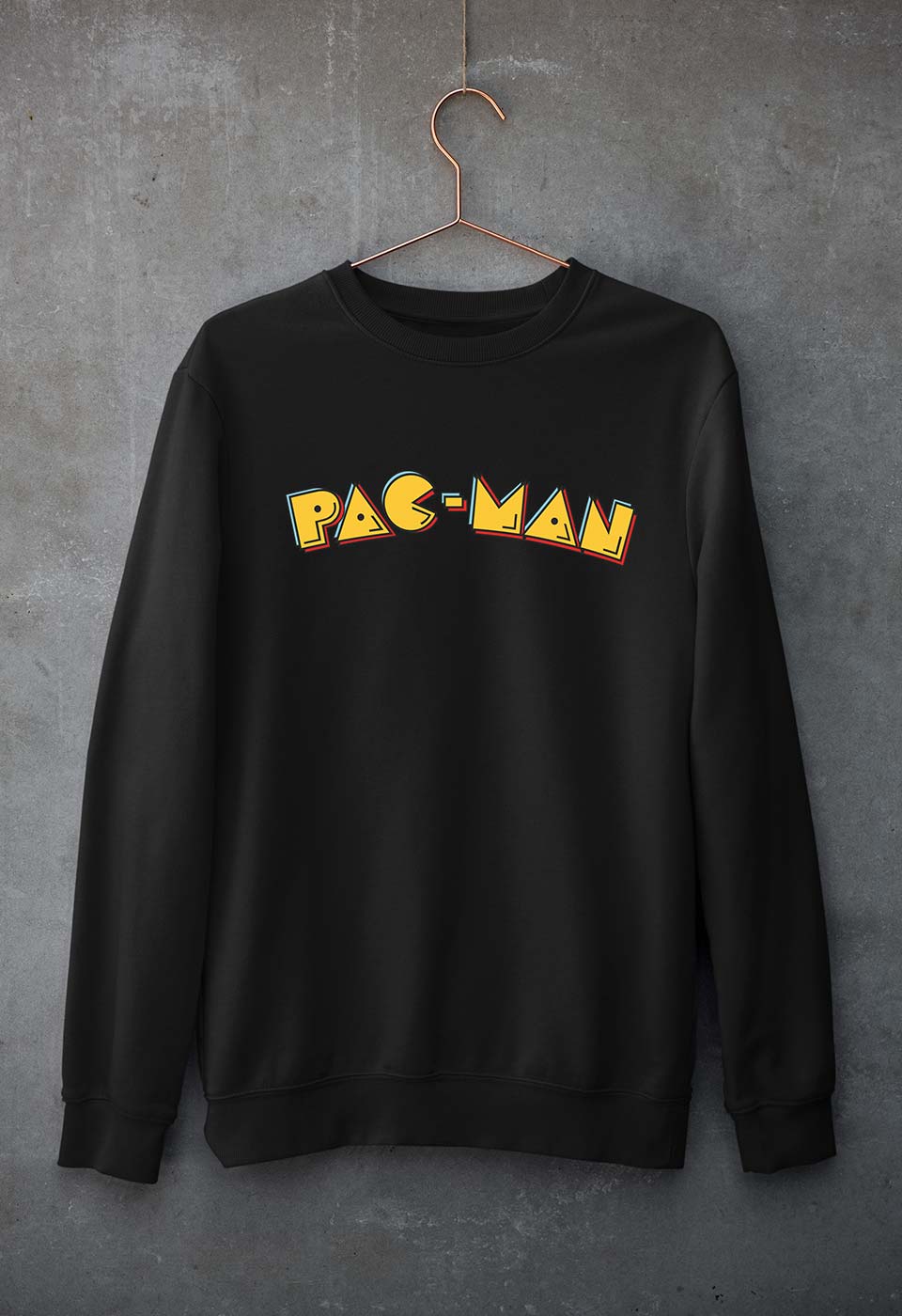 Pacman Unisex Sweatshirt for Men/Women-Black-Ektarfa.online