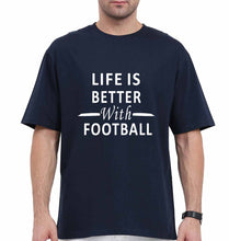 Load image into Gallery viewer, Life Football Oversized T-Shirt for Men-Navy Blue-Ektarfa.online
