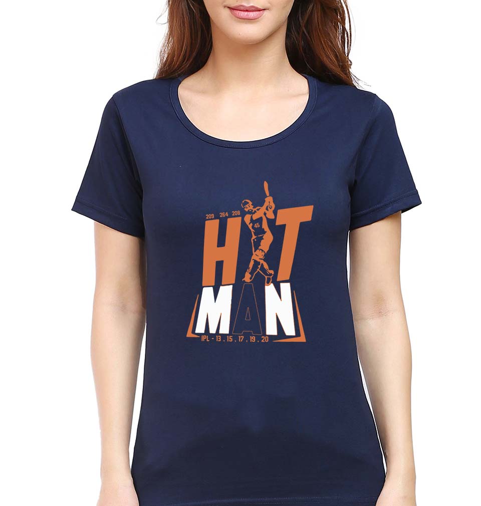 Rohit Sharma T-Shirt for Women-Navy Blue-Ektarfa.online