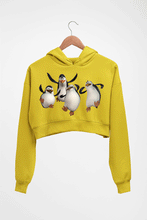 Load image into Gallery viewer, Penguins of Madagascar Crop HOODIE FOR WOMEN-Mustard Yellow-Ektarfa.online
