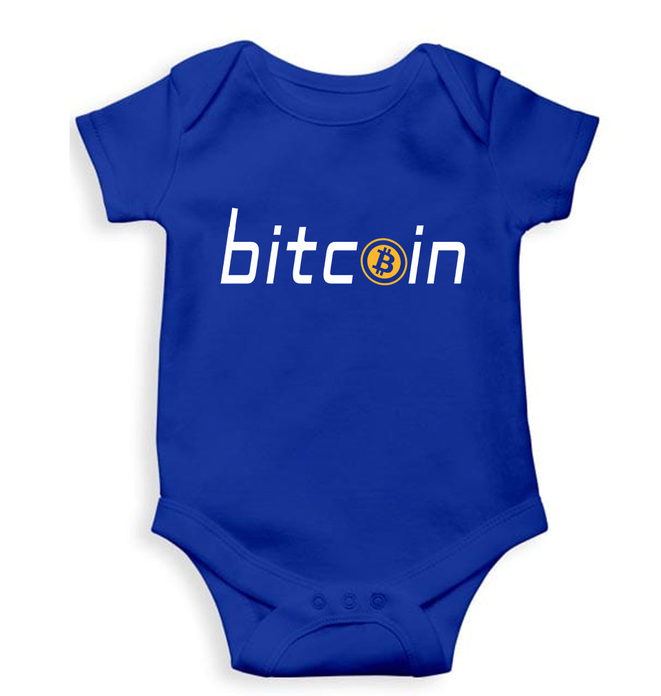 Cryptocurrency Bitcoin Kids Romper For Baby Boy/Girl-Royal Blue-Ektarfa.online