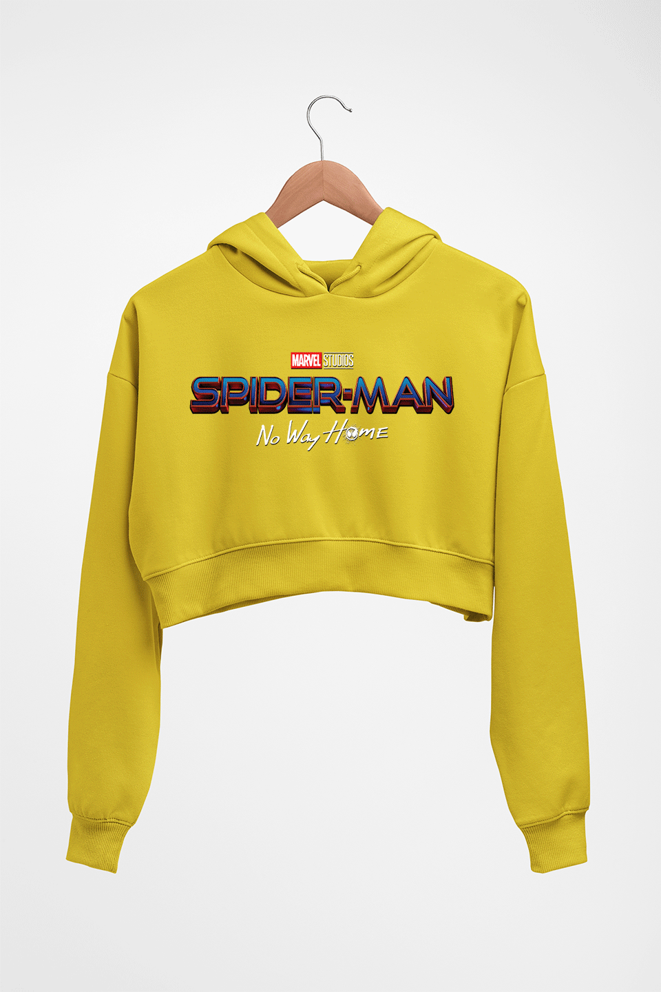 Spiderman Superhero Crop HOODIE FOR WOMEN-Mustard Yellow-Ektarfa.online