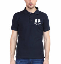 Load image into Gallery viewer, Marshmello Polo T-Shirt for Men-S(38 Inches)-Navy Blue-Ektarfa.co.in
